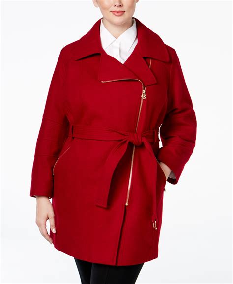 michael kors plush wool wrap coat|Michael Kors belted walker coat.